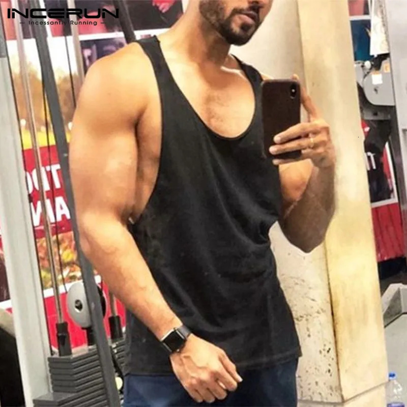 Men Tank Tops Summer Solid Color O-neck Sleeveless Streetwear Vests Breathable Stylish Casual Men Clothing S-5XL INCERUN 250225