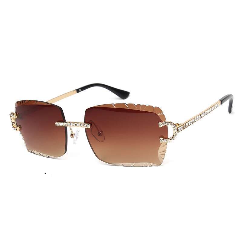 Fashion Rimless Dia Sunglasses Brand Design Women Small Square Metal Sun glasses Shades UV400 Eyewear Gafas De Sol
