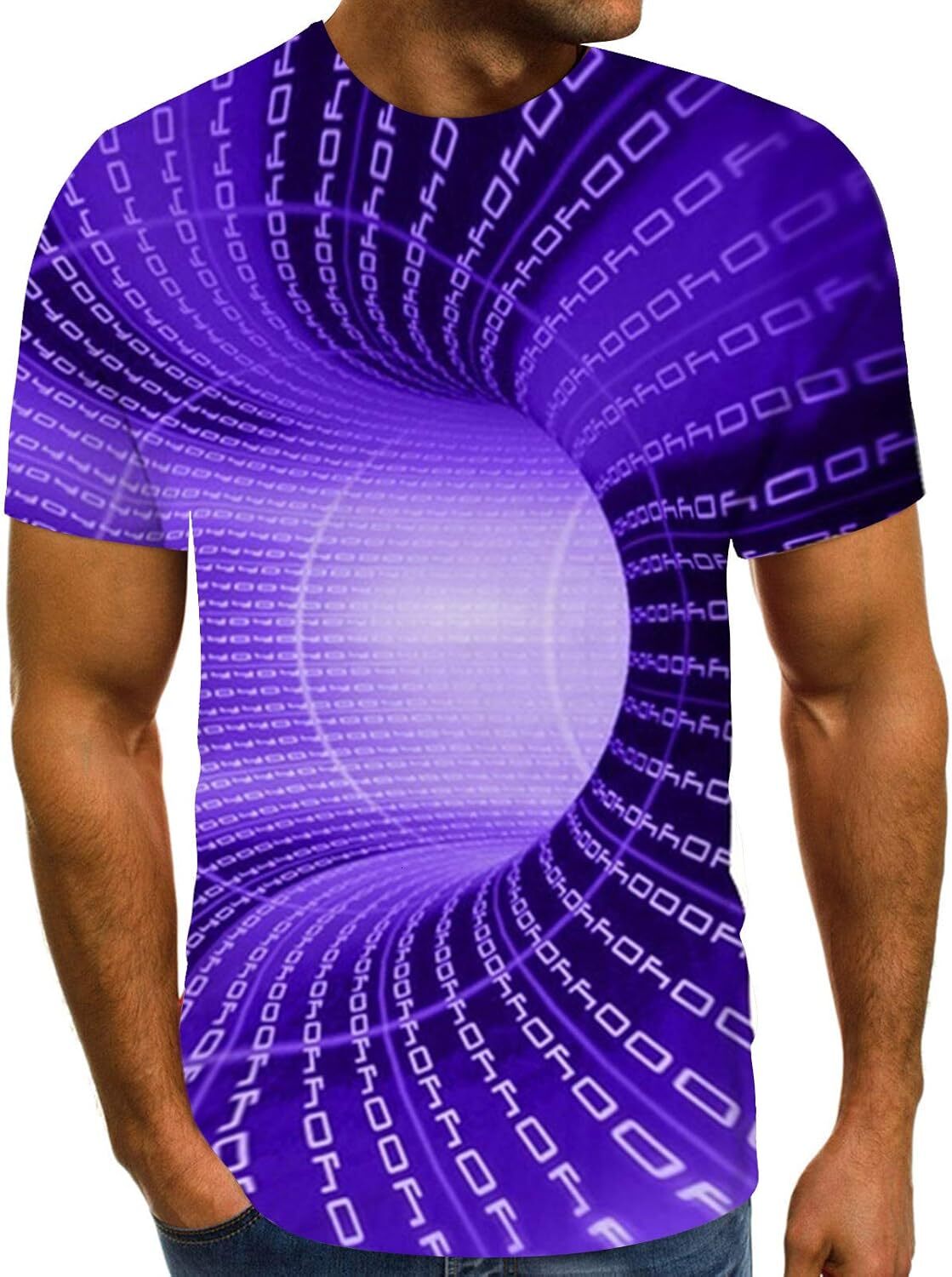 Mens T shirt Fashion 3D Print T-Shirts for Men Cool Design Graphics Pattern Crewneck Optical Illusion Hip Hop Streetwear tee Casual tops summer clothe