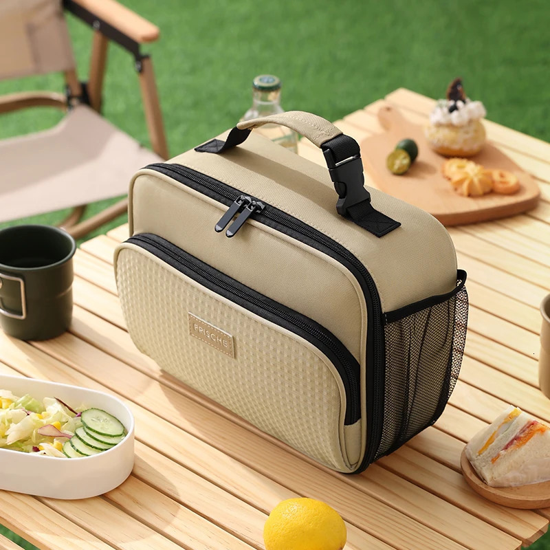 Portable Lunch Bag for Women Thermal Insulated Lunch Box Tote Cooler Handbag Waterproof Bento Pouch Office Food Tote Handbag 250225