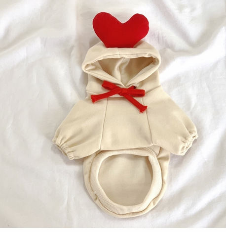 OEM Customizable Heart - Transforming Fleece Hoodies for Dogs and Cats! Available in Sizes for Small, Medium, and Large Breeds, Ideal Autumn