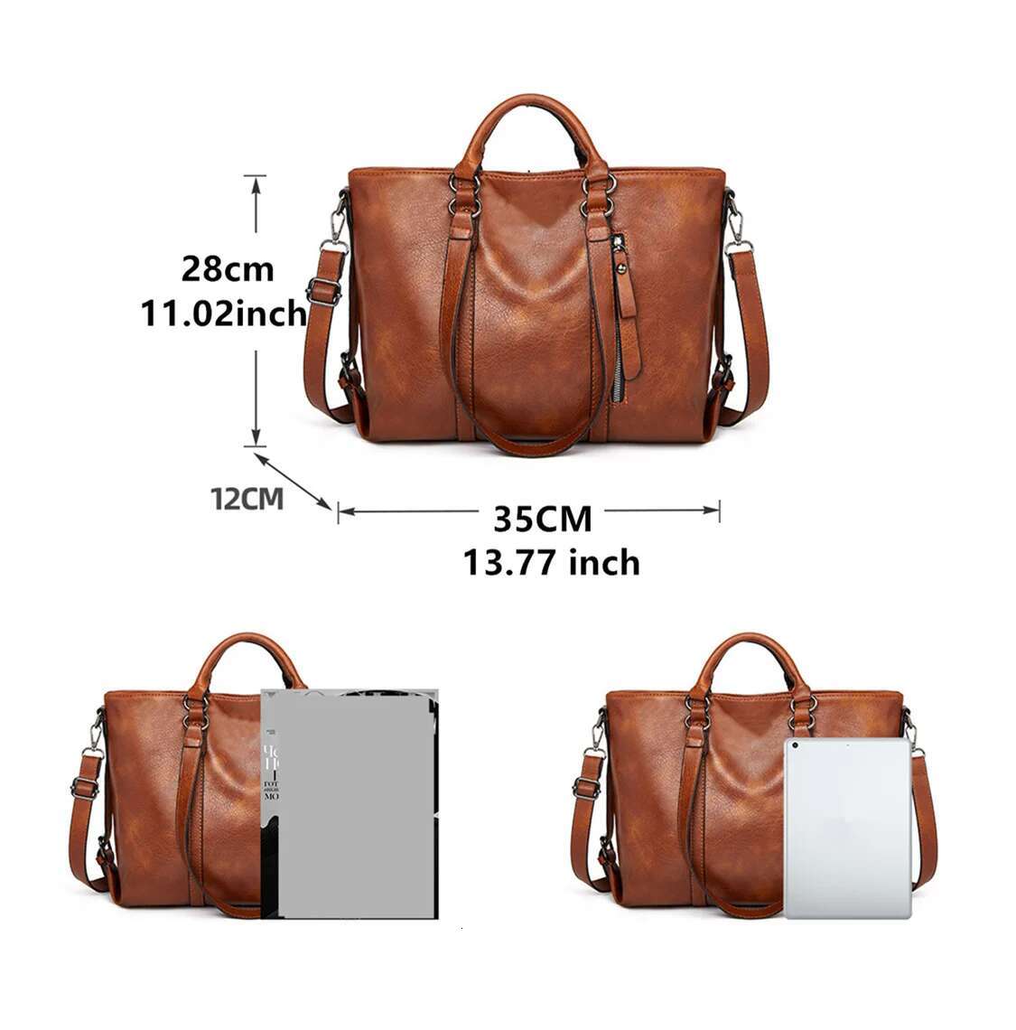 Women's Handbag Designer Messenger Bags Computer Sleeve, Large Shopper Totes Inced Shoulder Bag Sac A Main Ladies Soft Leathe