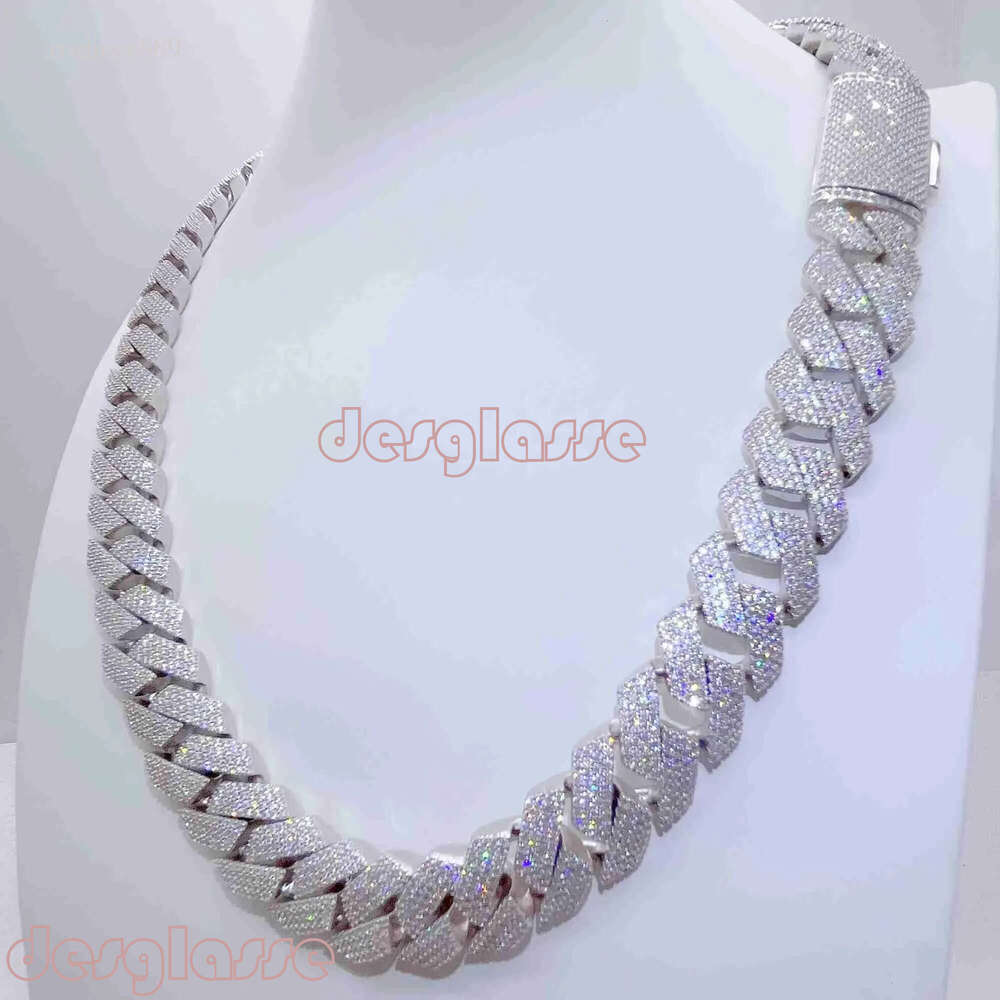 Necklace Designer Jewelry Cuban k Chain Custom Vvs Moissanite Iced Out Sterg Sier Pass Dia Test Hip Hop Chains for Men Jewelery a