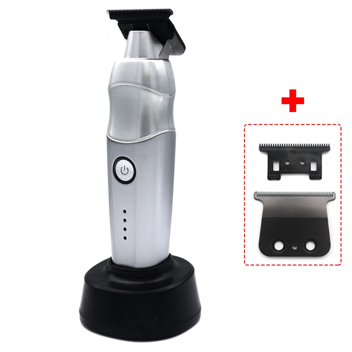 Professional Mens Hair Clipper DLC T-Blade Full Metal with Base Charger Zero Gapped Low Noise Hair Trimmer Finishing Machine 250226