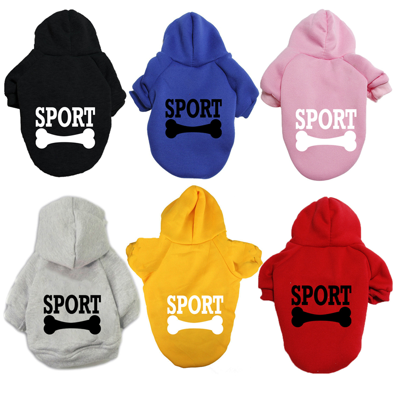 Dog Hoodie: Keep Your Pup Warm and Stylish with Dog Bone 'SPORT' Printed Sweatshirt Pet Clothes and Sweater Coat All in One Perfect for Wint
