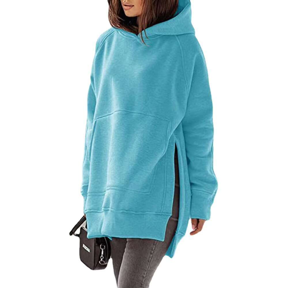 Wholesale Cheap Price New Personality Street Sweater Hooded Long High Split Fleece Women Hoodies