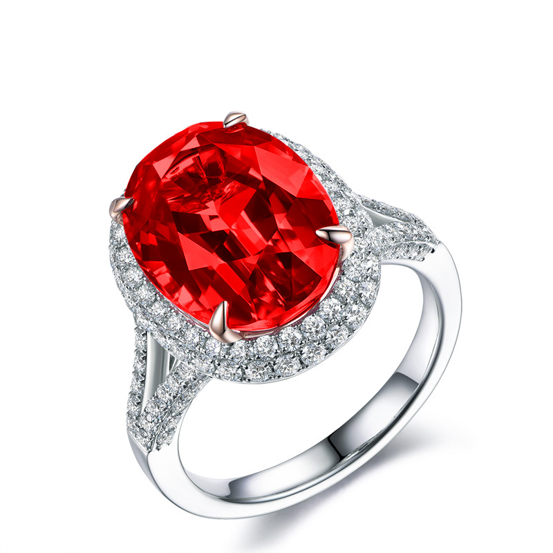 25 Gorgeous Luxury Jewelry Wedding Designer Rings 925 Sterling Silver Large Oval Cut Multi Color 5A Cubic Zircon CZ Diamond Gemstones Party Eternity W