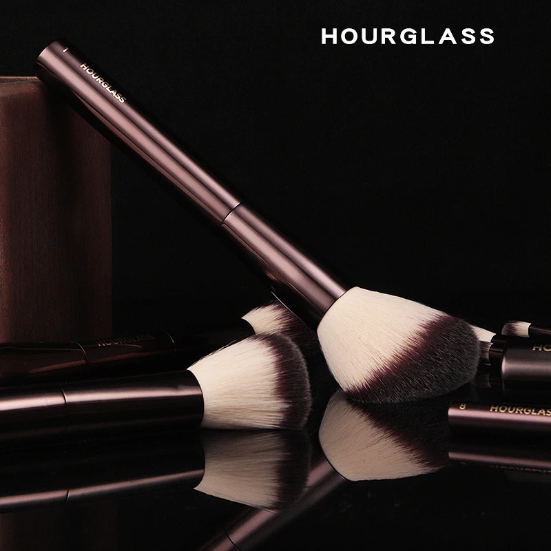 Hourglass Makeup Brush Set Kit Include Powder Foundation Concealer Lip Blusher Bronzer Eyeshadow Eyeliner Highlight Brush 250224