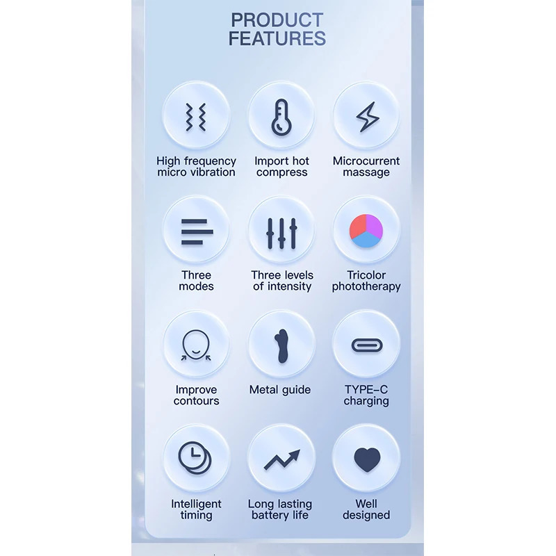 Portable Electric V-Face Lift Roller Massager EMS Microcurrent Sonic Vibration Facial Lifting Skin Tightening Massage Beauty Device 250225