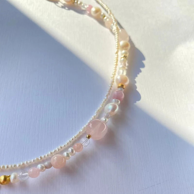 Bohemian Natural Small Pearls Ladies Elegant Fashion Accessories Simple Retro Clavicle Necklace Charm High-End Jewelry Gift 250222