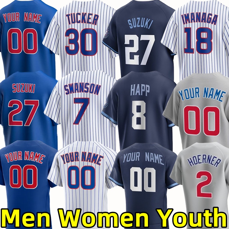 Custom Cubs Baseball Jerseys Dansby Swanson Seiya Suzuki Ian Happ Shota Imanaga Justin Turner Jersey Nico Hoerner Pete Crow Armstrong Kyle Tucker Jon Berti Men Kids