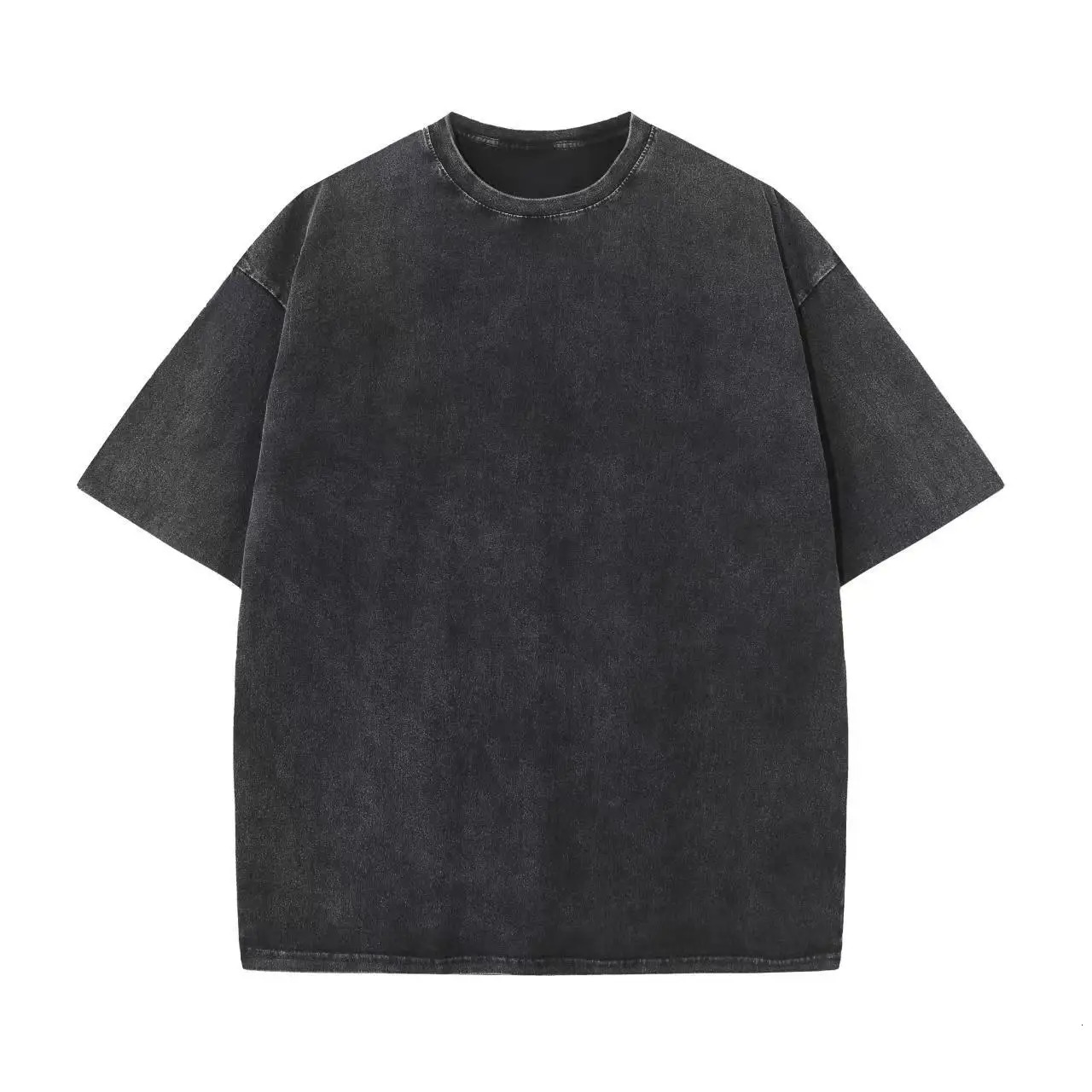 Oversized Tshirts for Men Gym Vintage Heavyweight T Shirts Cotton Workout Acid Wash Baggy Tees Solid Street Fashion Tops Unisex 250225