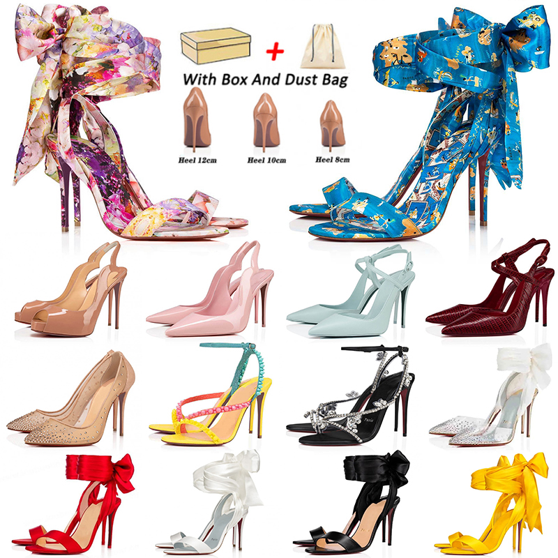 Christians louboutins red bottom heels Box Designer Pumps Shops Women Stile to Transparent Upper Slingback Heel Luxury Bottom Rubber Loafers [cod