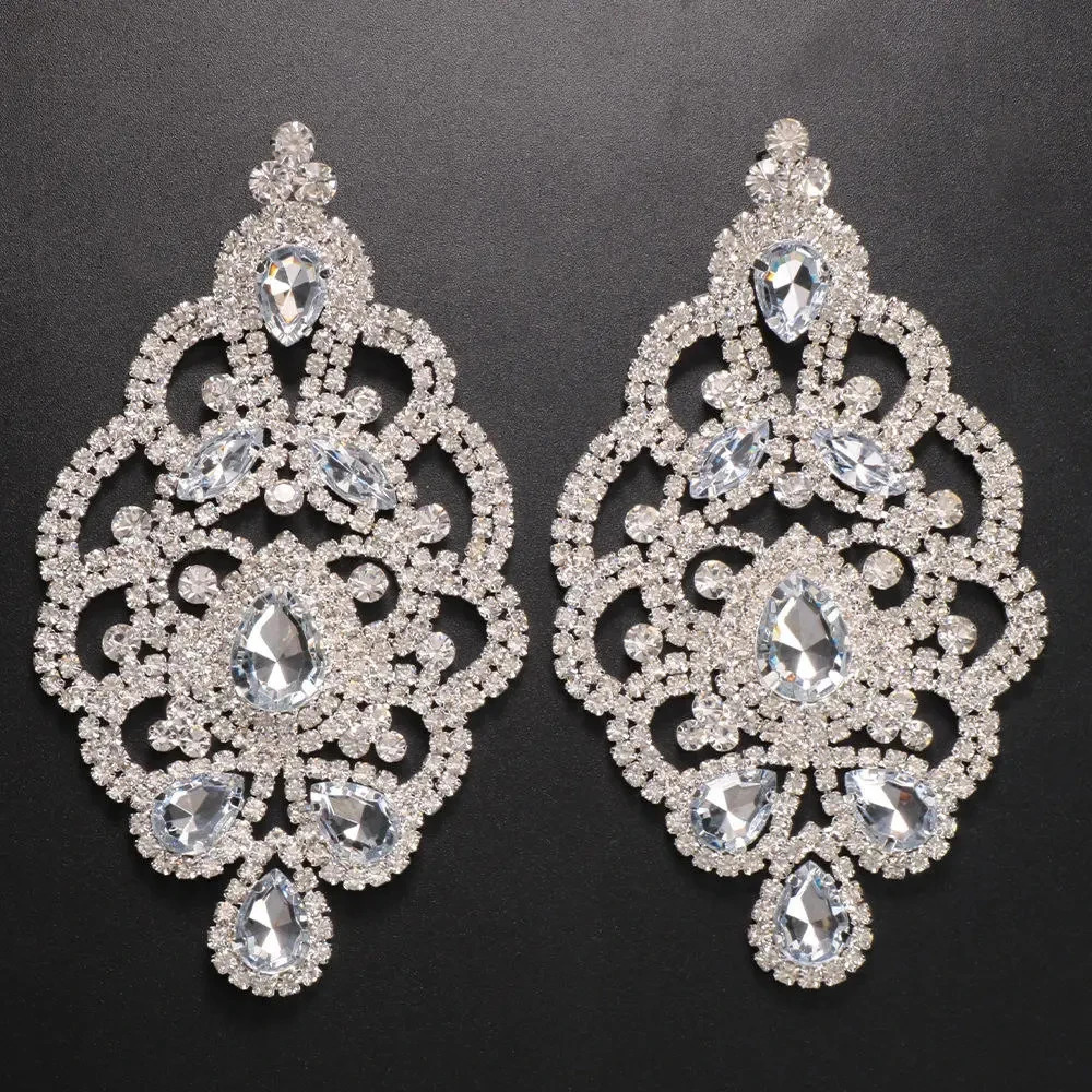 Stonefans Exaggerated Colorful Rhinestone Drop Earrings Wedding Bridal Jewelry Women Party Crystal Oversize Long Dangle Earrings 250225