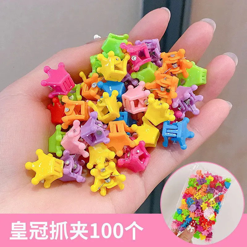 100 pieces of colorful claw clips for girls cute flower butterfly hair accessories childrens cartoon head wearing gifts 250218