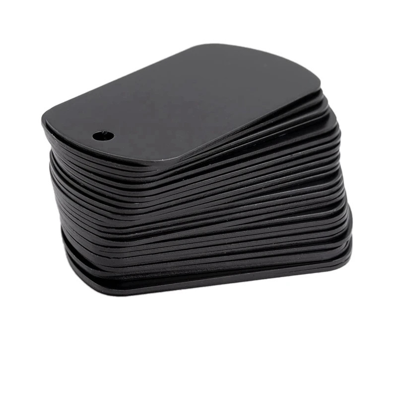50 Pcs Metal Stamping Blanks Black For Stamping Engraving Blanks Aluminum Stamping Blanks Keychain Blank Dog Tag Easy Install 250221