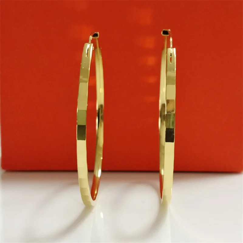 Senlissi Fashion Gold Plated Hoop Earrings For Women 925 Sterling Silver Fashion Earring 3/4/5/6CM 250225
