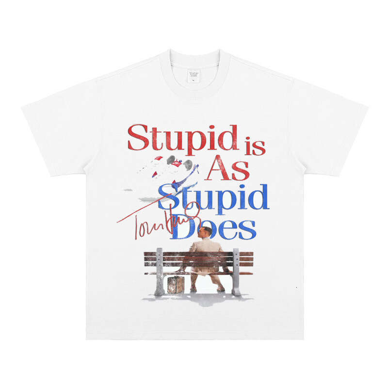 Cotton T Euro inspirational movie "Forrest Gump" Tom Hanks short sleeved American loose fit