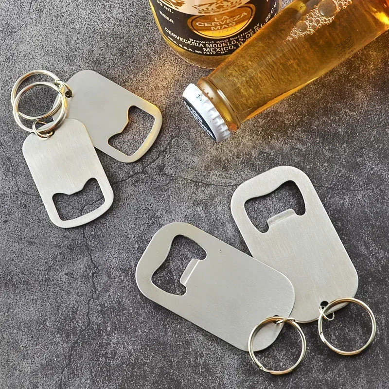 Metal Portable Creative Stainless Steel Bottle Opener Keychain Soda Drink Starter Portable Bottle Openers Bar Key Chain Pendant 250221