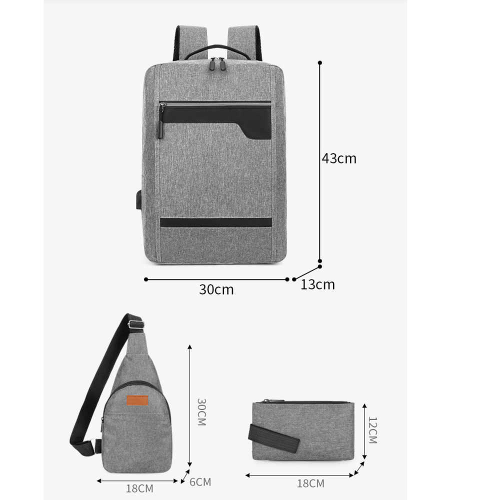 Business Backpack Three Piece Set Backpack For Men Multifunctional Computer Bag Backpack For Male College Students Large Capacity Day Backpack Travel 