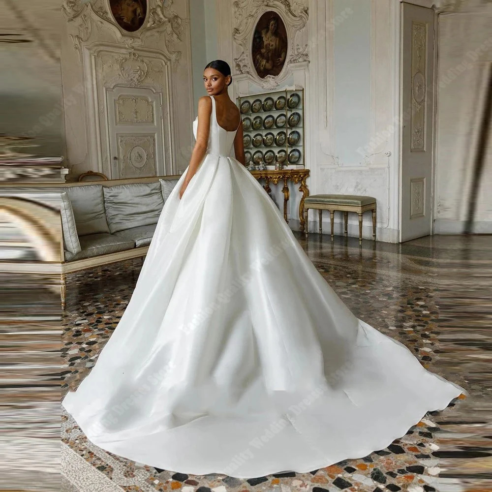 Elegant ALine Women Wedding Dresses Party Bead String Bridal Gowns Mopping Length Princess Ball Customized 250224