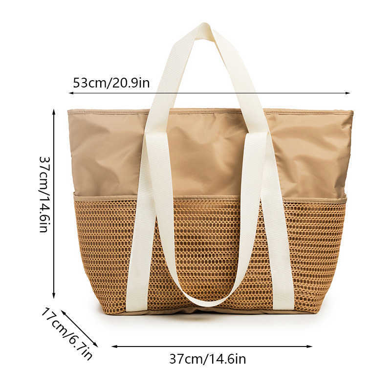 large capacity waterproof beach bag, sand proof beach tote bag, travel and swimming carrying handbag 250215