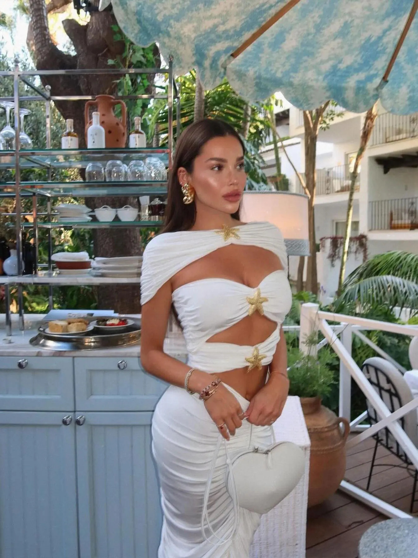 3 Pcs Swimwear with Skirt Cut Out Bathing Suit Summer Women Elegant Cover Up Slim Long Dress Lady Eveing Robe Party Dress 250225