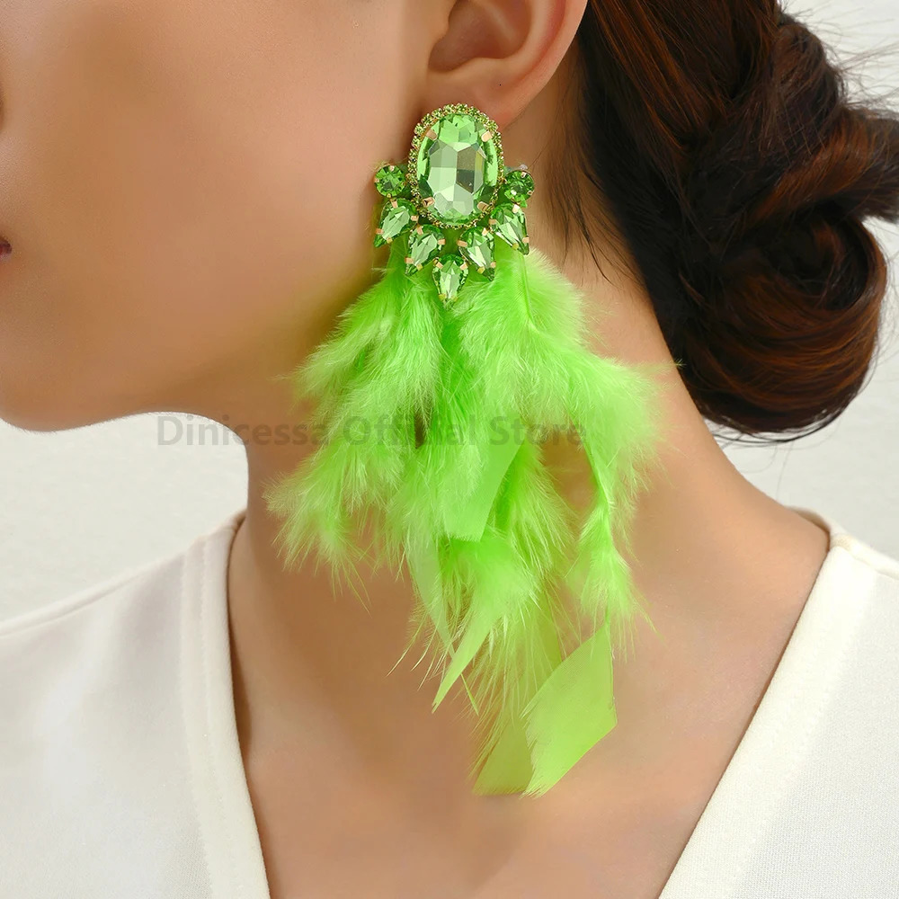 Feather Tassel Charm Elegant Long Dangle Drop Earrings For Women Fairy Holiday Wedding Party Jewelry Accessories 250225