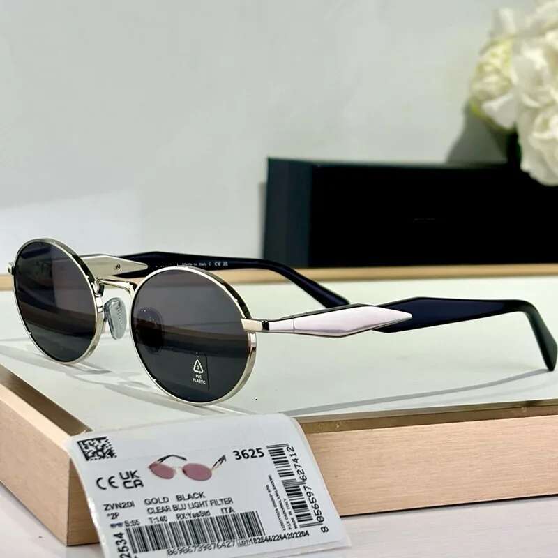 Women's Light Oval Gold Sunglasses 2025 Trendy Classical High Street Top Quality Alloy Solar Glasses for Female