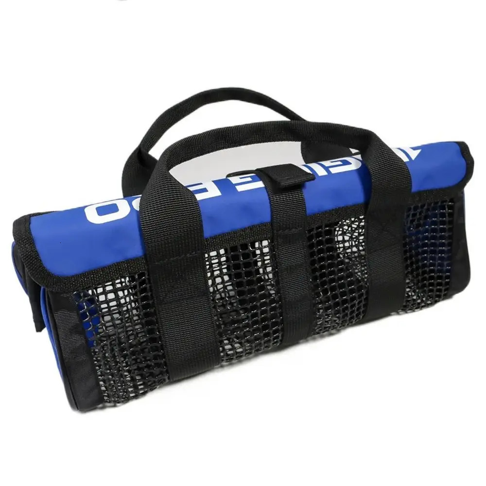 Jig Mesh Bag Lure Bait Storage Bag Large Capacity Metal Jig Bag Red PVC Fishing Lure Bait Hooks Box Bait Storage 250226