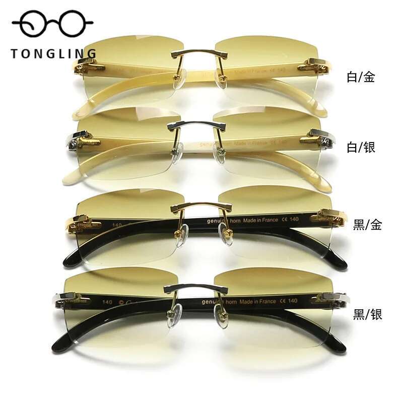 New men big face pure natural horn glasses leg fashion trend sunglasses support mya
