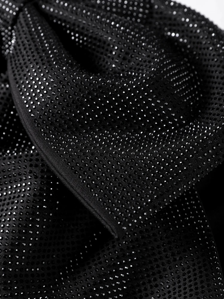 Sequined Big Bow Tank Tops Women Shinny Sleeveless Backless Pleated Zippers Party Camisole 2025 Spring Urban Streetwear Urban 250225