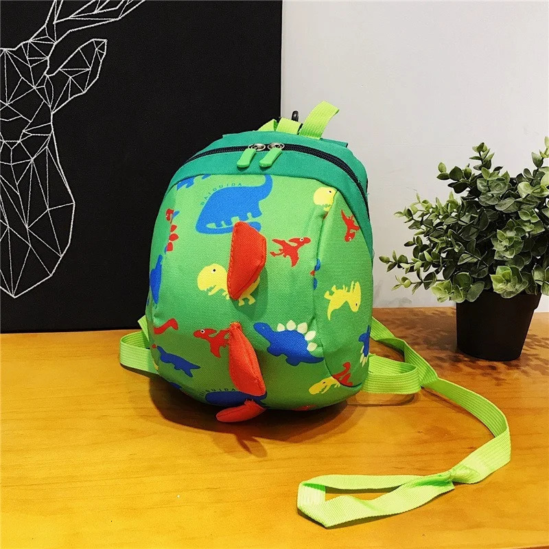 Infant Baby Dinosaur Safety Harness Backpack Toddler Kids Canvas Leash Anti-lost Kindergarten Bag Children Animal Schoolbags 250226