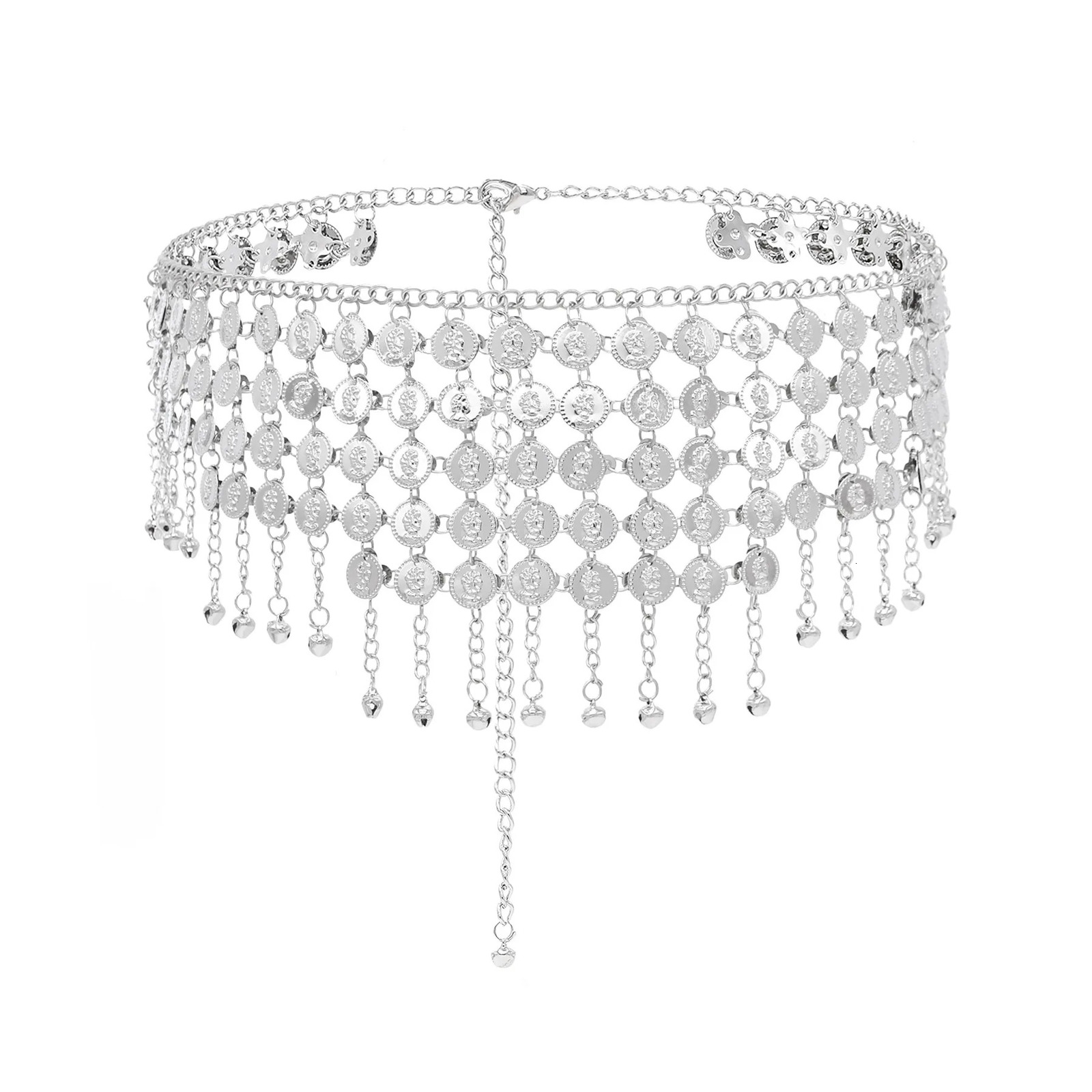 Fashion Alloy Coins Tassel Waist Chain for Woman Ethnic Sexy Belly Button Chain Belt Adjustable Jewelry 250225