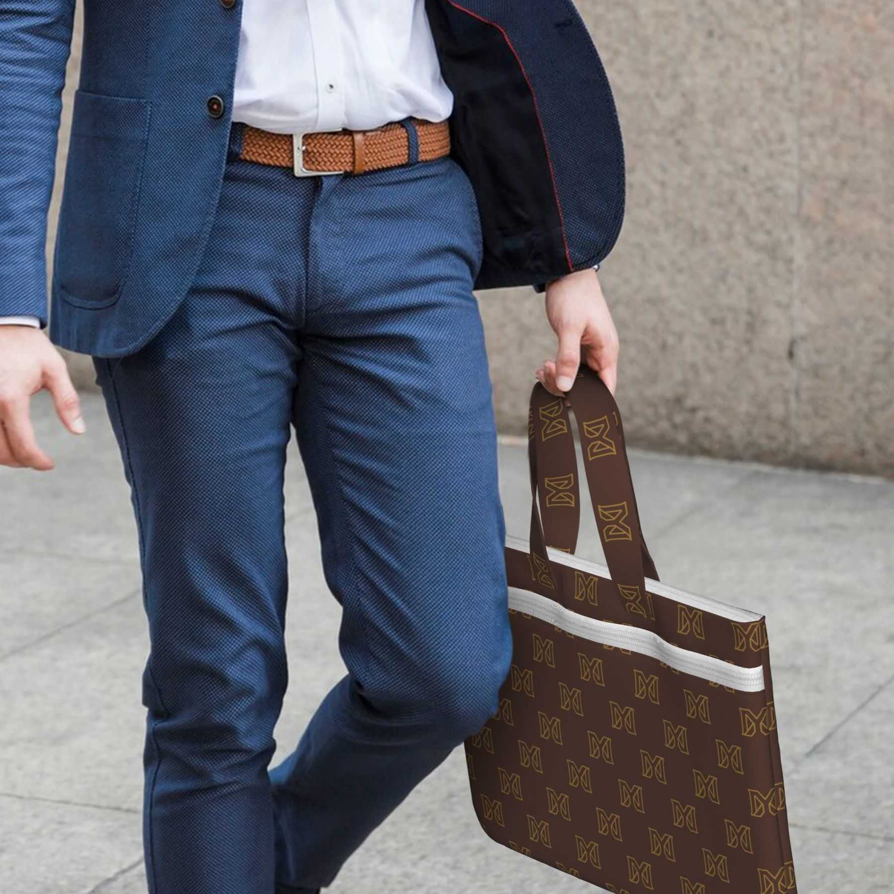 NXY Casual Zipper File Bag Large Capacity Shoulder Bag Canvas Tote Handbag Simple Fashion Business Briefcase For Men Commuter Storage Bag Hip