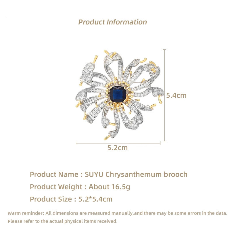 SUYU Womens Olive Chrysanthemum Pins Fashionable And Elegant Temperament Clothing Accessories Brooches 250225