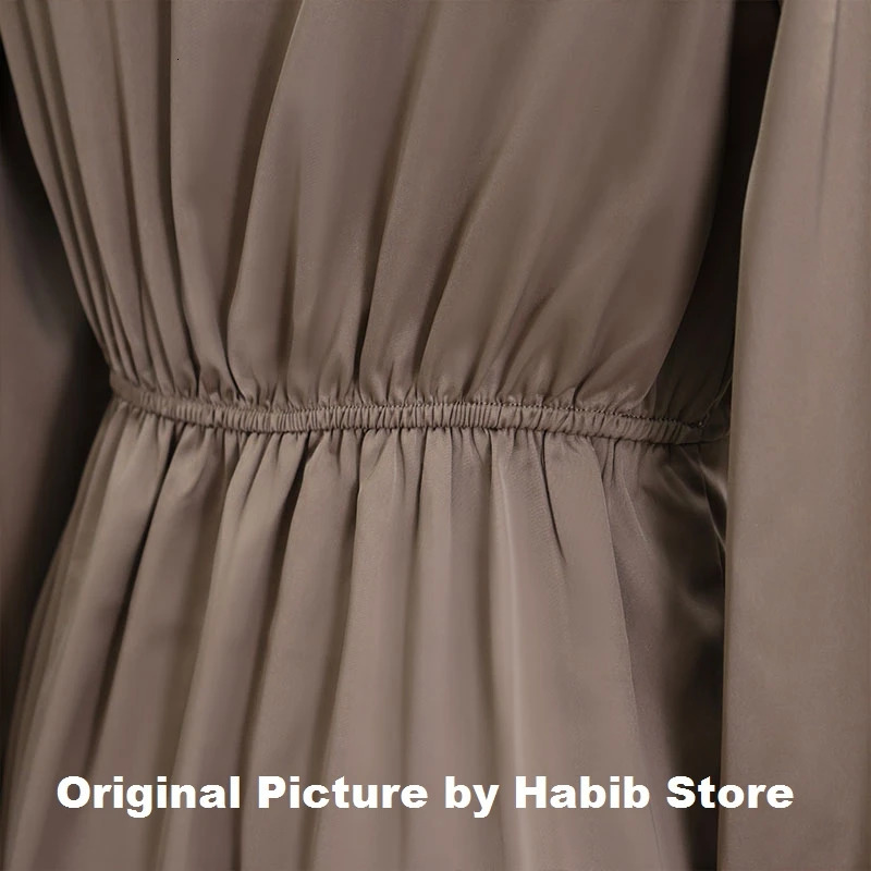 Women Long Dress Elegant Round Neck Satin Long Sleeve Office Lady Midi Slim Evening Party Dresses Sexy Dress Chic Robe 250225