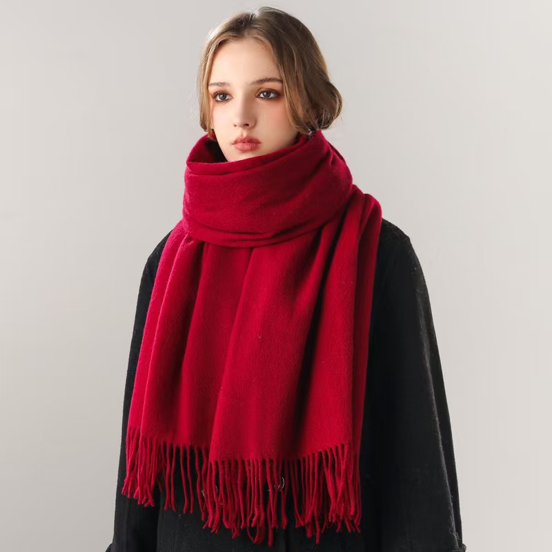 K005 Pure wool scarf winter men and women senior couple style gray scarf shawl gift boyfriend birthday gift