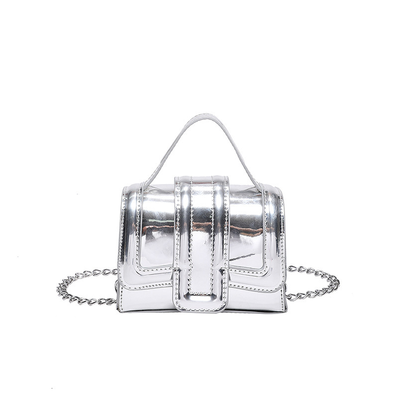 2025 new chain women's shoulder Korean version fashionable patent leather mirror handbag stylish mini crossbody bag for women #swissmilitary