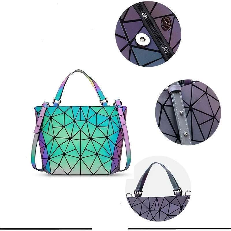 Large Capacity tote Dia Luminous Shoulder Bag Fashion Dazzg Bucket bag Women's fold Deformation Office briefcase