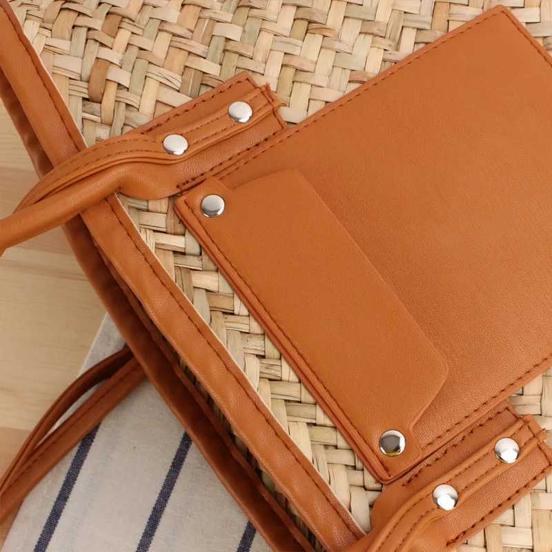 Women Handbags Handmade Rattan Basket Bag Designer Wicker Woven Wen Summer Beach Str Shoder Crossbody Bags Tote Purse Y250225