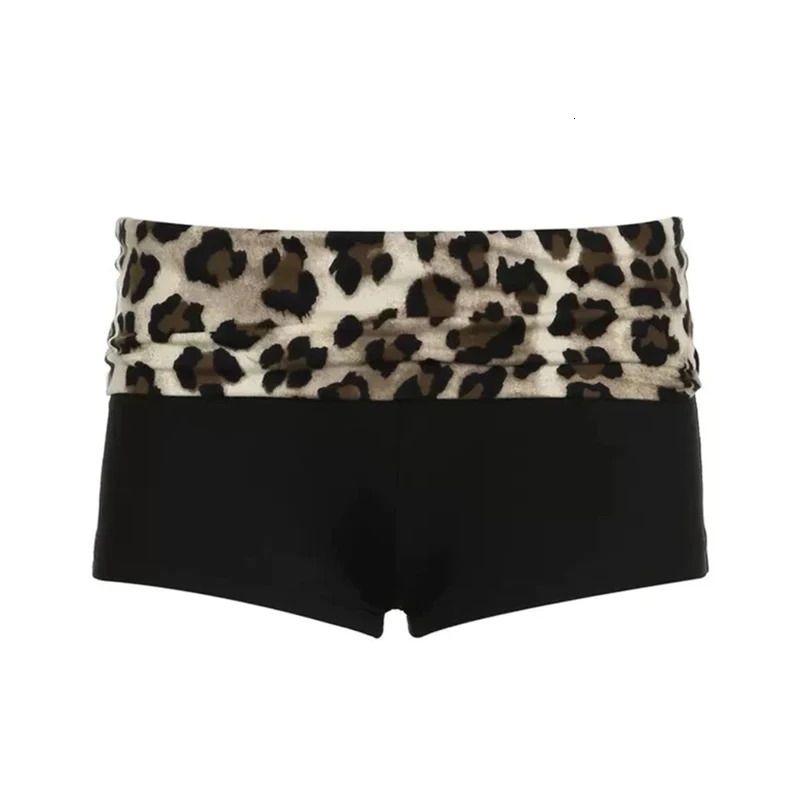 Y2k Pink Leopard Print Shorts Harajuku Grunge Gothic Hip Hop Sexy Punk Summer Streetwear EMO Women 2000s Fashion Sexy Pants 250225