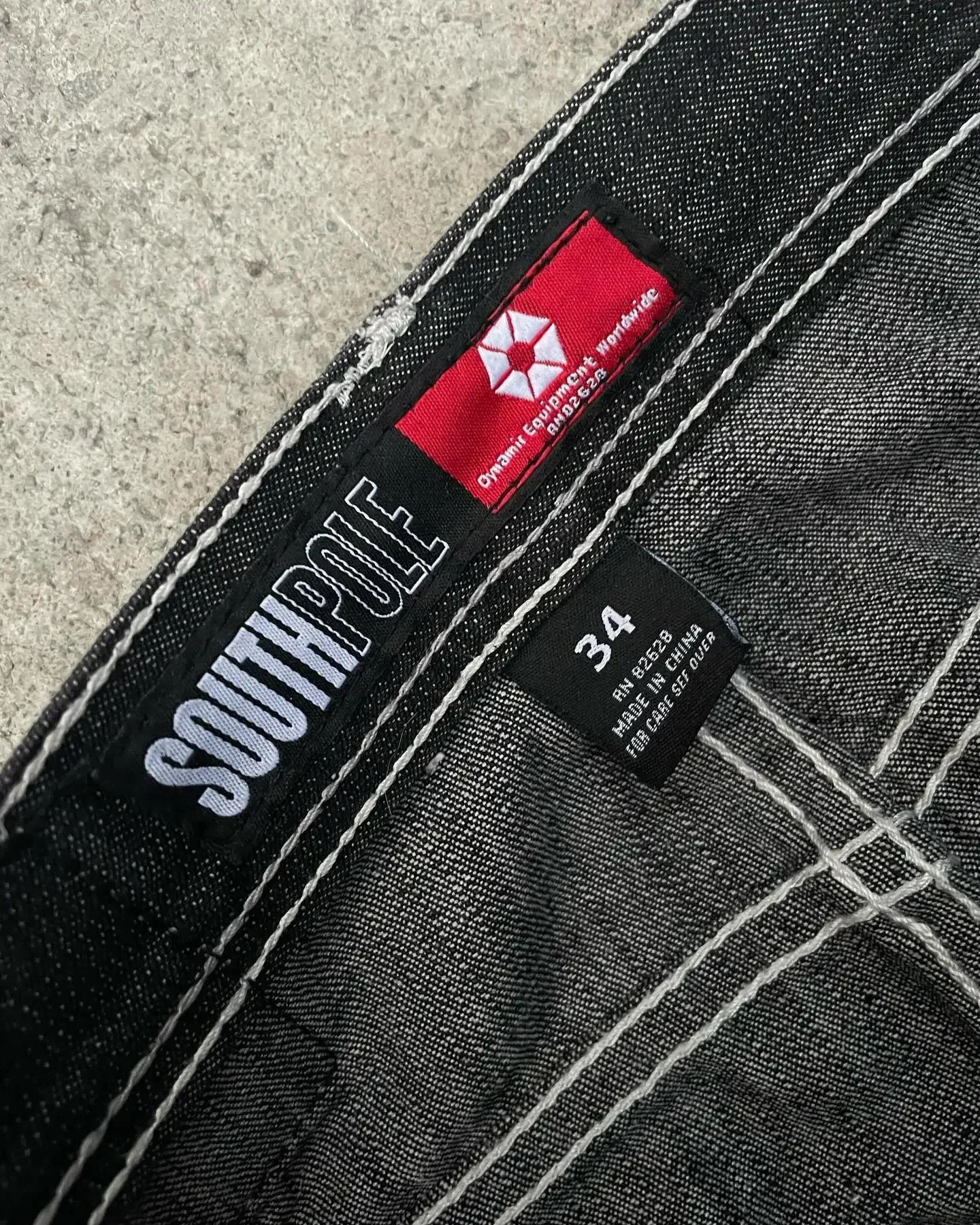 Y2K Jeans Southpole American Retro Gothic Graphic Embroidery Baggy Jeans Mens Harajuku Hip-Hop Wide-Leg Pants Street Wear 250222