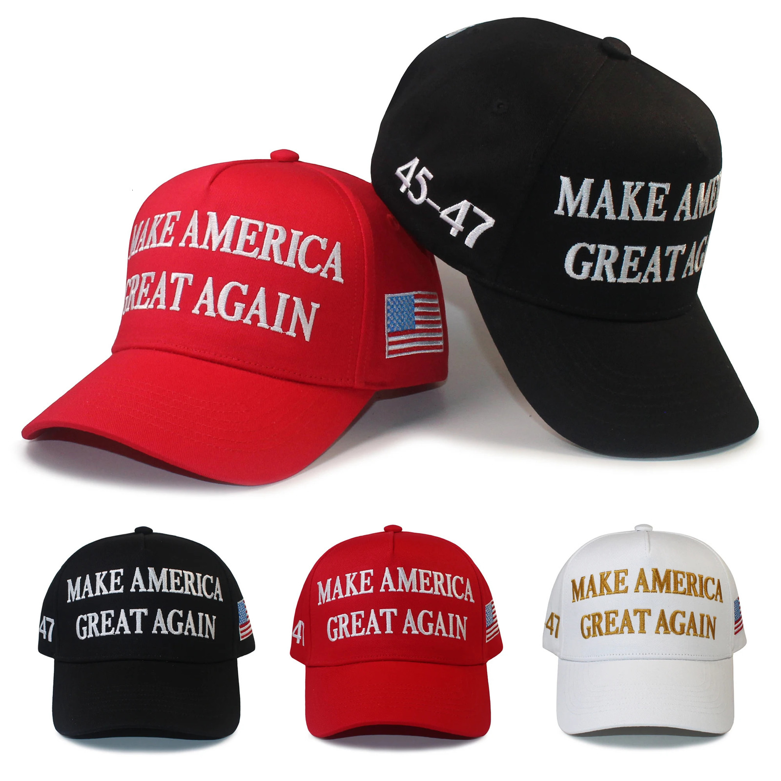 45-47 USA Flag Hat 2024 Make America Great Again MAGA Men Women Presidential Election Baseball Cap 250221