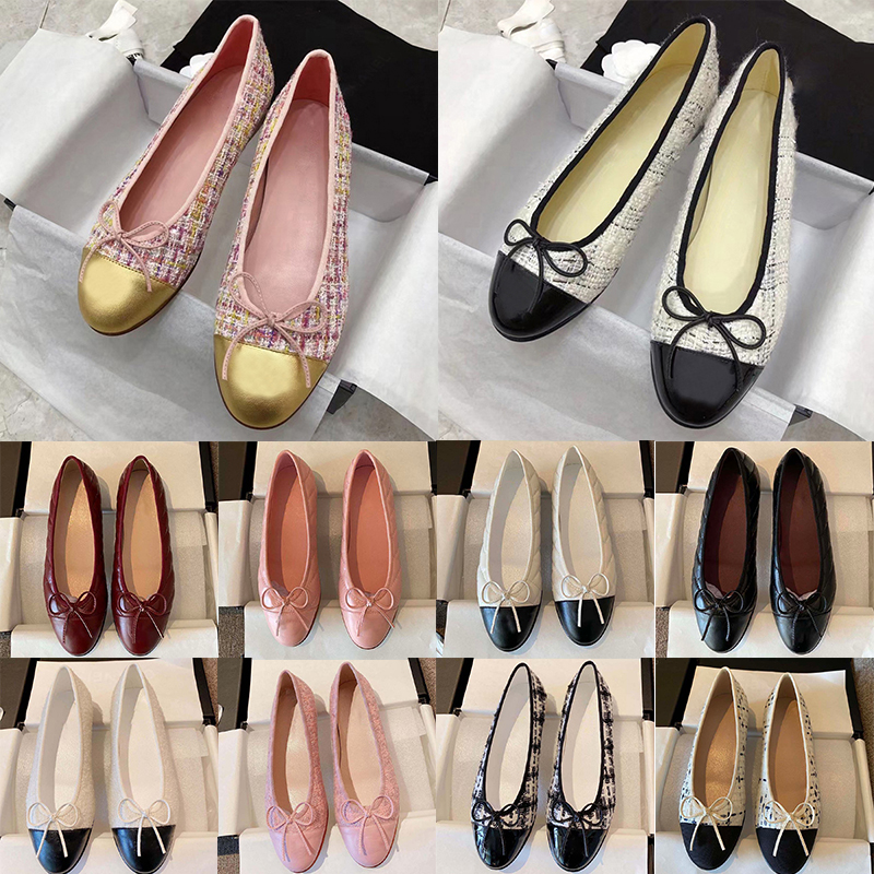 Ballet Flats Designer Chaussures Paris Luxury Robes Chaussures Top Quality Cuir Ladies Chaussures Fête de mariage Sandales Sandales Pumps Ballet