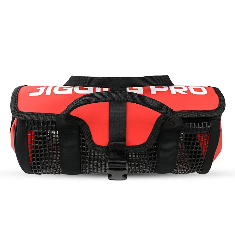 Jig Mesh Bag Lure Bait Storage Bag Large Capacity Metal Jig Bag Red PVC Fishing Lure Bait Hooks Box Bait Storage 250226