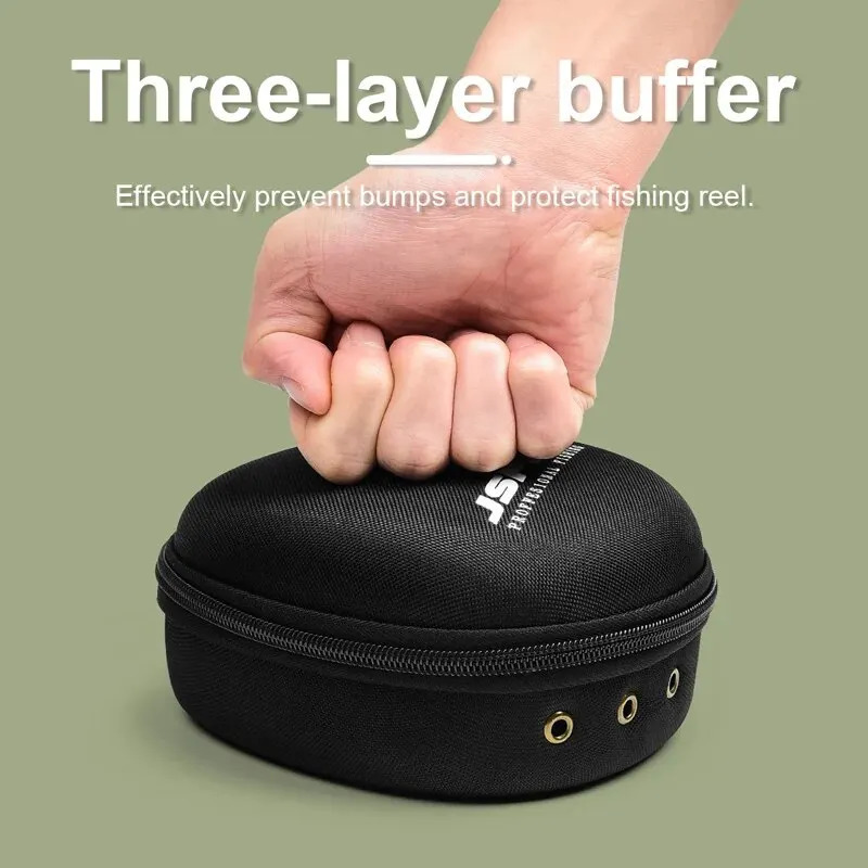 JSFUN Portable EVA Fishing Reel Bag Protective Case Cover For DrumSpinningRaft Pouch Accessories 250213