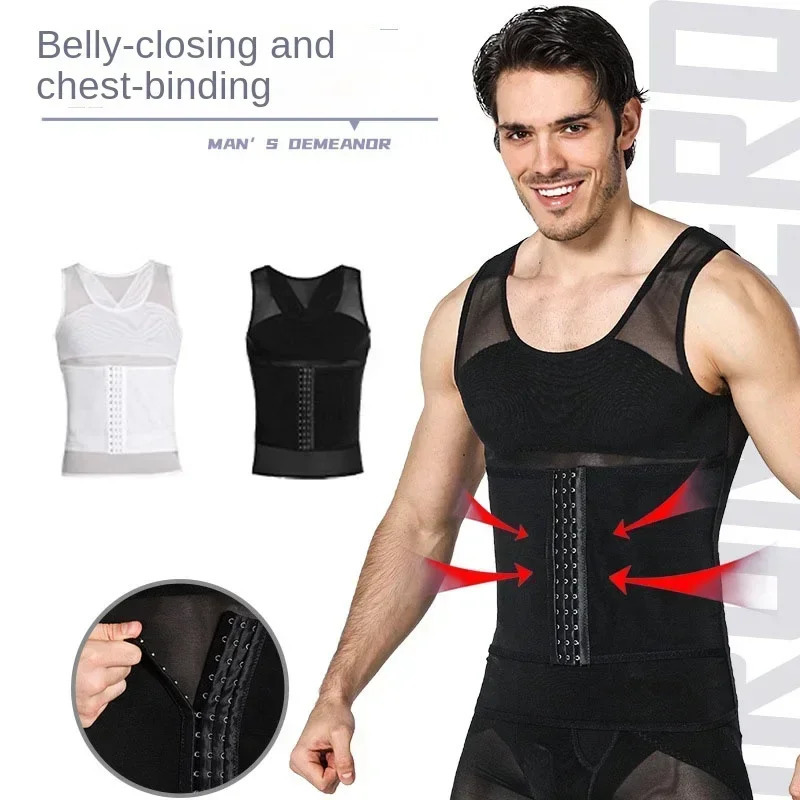 Mens Body Shaper Compression Vest Abdomen Shapewear Tummy Slimming Sheath Gynecomastia Shapers Corset Waist Trainer Fashion Tops 250213