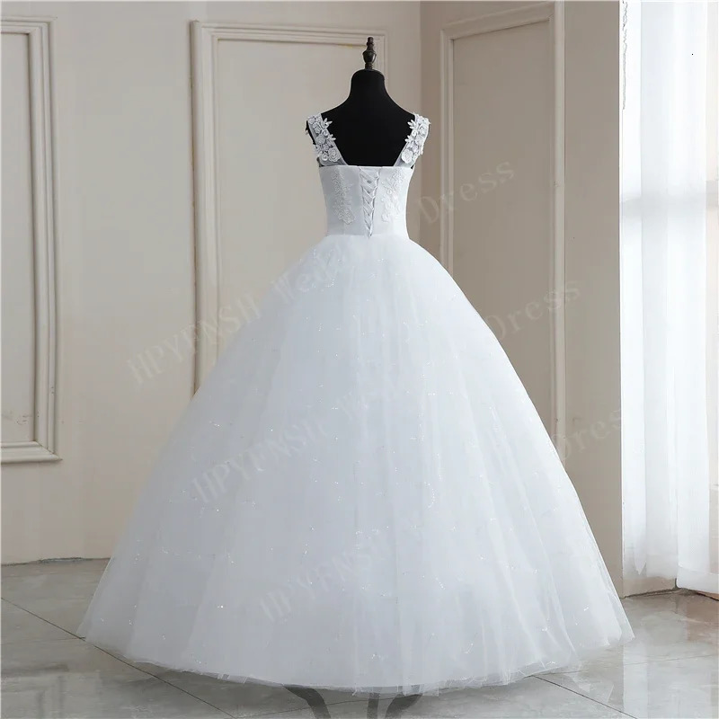 Y M Novias V Neck Sweet Plus Size Bridal Dress 2024 Wedding Long Train or Floor Length Appliqes Tulle Marriage 250224
