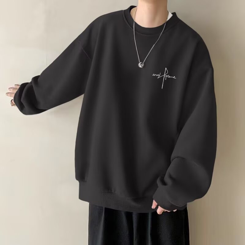 TB02252 Half zipper men's stand collar sweatshirt men spring and autumn retro tops solid color jacket